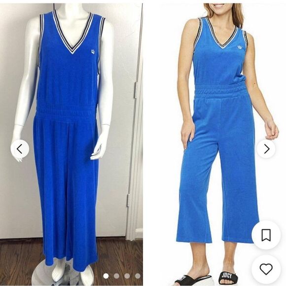 🩳Juicy Couture Royal Blue Terry Cloth Capri Jumpsuit - Picture 2 of 5